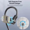Патч-корд 1m STP cat 8 RJ-45 90° corner black Vention (IKLBF) - Image 2
