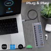 Концентратор Promate USB-C 10-in-1 5xUSB-C + 5xUSB gray (gegahub-5g) - Image 5