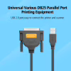 Кабель для принтера USB 2.0 to DB25 2.0m US167 black Ugreen (20224) - Image 4