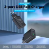 Зарядное устройство Vention 2xUSB 38W (USB-C+USB-A) PD+QC3.0 black (FBIB0-EU) - Image 2