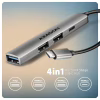 Концентратор AXAGON USB-C to 1xUSB-A 5Gbps + 2xUSB-A 480Mbps + 1xUSB-C 480Mbps 0.12m aluminum (HUE-STC) - Image 3