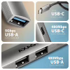 Концентратор AXAGON USB-C to 1xUSB-A 5Gbps + 2xUSB-A 480Mbps + 1xUSB-C 480Mbps 0.12m aluminum (HUE-STC) - Image 4
