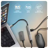 Концентратор AXAGON USB-C to 1xUSB-A 5Gbps + 2xUSB-A 480Mbps + 1xUSB-C 480Mbps 0.12m aluminum (HUE-STC) - Image 5