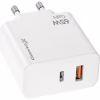 Зарядний пристрій Grand-X GaN 1xUSB-C + 1xUSB 65W PD3.0 QC4.0 AFC SCP FCP white (CH-960W) - Image 3
