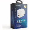 Зарядний пристрій Grand-X GaN 1xUSB-C + 1xUSB 65W PD3.0 QC4.0 AFC SCP FCP white (CH-960W) - Image 5