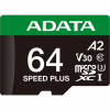 Карта пам'яті ADATA 64GB microSD class 10 UHS-I U3 V30 A2 Speed Plus (UD64GUI3V30A2SP-RA1) - Image 2