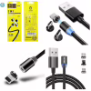 Дата кабель USB 2.0 AM to Lightning + Micro 5P + Type-C magnetic black Denmen (DN-D09E-BK) - Image 4