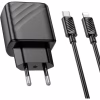 Зарядное устройство HOCO CS23A USB-C PD30W + 1xUSB QC3.0 + cable USB-C to Lightning black (6942007609951) - Image 3