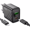 Зарядное устройство HOCO CS23A USB-C PD30W + 1xUSB QC3.0 + cable USB-C to Lightning black (6942007609951) - Image 5