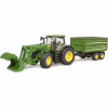Масштабная модель автомобиля Bruder трактор John Deere 7R 350 с погрузчиком и прицепом (03155) - Image 7