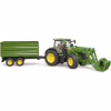 Масштабная модель автомобиля Bruder трактор John Deere 7R 350 с погрузчиком и прицепом (03155) - Image 8