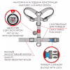 Шлей для собак WAUDOG Nylon с QR паспортом анатомическая H-образная "NASA" M (5542) - Image 4