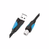 Кабель для принтера USB 2.0 AM/BM 1.5m black Vention (VAS-A16-B150) - Image 3