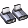 Переходник HDMI M to HDMI F 8K60Hz 48Gbps 90° corner black Ugreen (85632) - Image 2