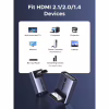 Перехідник HDMI M to HDMI F 8K60Hz 48Gbps 90° corner black Ugreen (85632) - Image 7