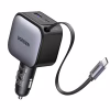 Зарядное устройство Ugreen Car charger USB-C PD90W + cable USB-C to USB-C retractable (55909B) - Image 3