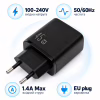 Зарядное устройство Vinga 2xUSB-C + USB-A Display 45W (VCR45ACCDB) - Image 2