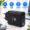 Зарядний пристрій Vinga 2xUSB-C + USB-A Display 65W (VCR65ACCDB) - Image 4