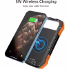 Батарея універсальна Choetech 10000mAh, 5V/2.1A, solar panel, Qi-5W, Black-Orange (B659-OR) - Image 5