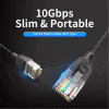 Патч-корд 1m UTP cat 6A RJ-45 slim black Vention (IBIBF) - Image 2