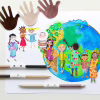 Карандаши цветные Faber-Castell Children of the World 24 кольору тригранні + 3 двосторонніх круглих, (511515) (32332) - Image 6
