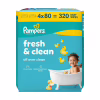 Дитячі вологі серветки Pampers Fresh Clean Baby Wipes 4 х 80 шт (320 шт) (8001841078052) - Image 2