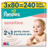Детские влажные салфетки Pampers Sensitive 3 x 80 шт (240 шт) (8006530134521) - Image 2