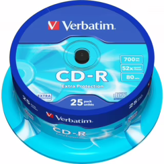 Диск CD Verbatim CD-R 700Mb 52x Cake box 25шт Extra (43432)