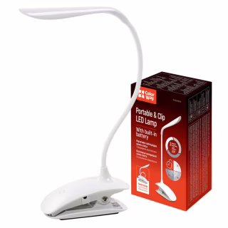 Настольная лампа ColorWay LED Flexible & Clip со встроенным аккумулятором 500mAh (CW-DL04FCB-W)