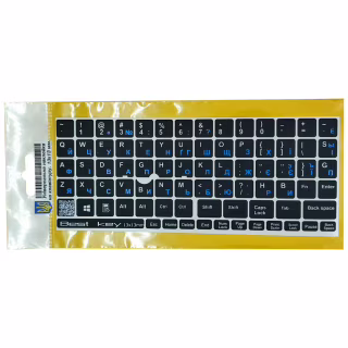 Наклейка на клавіатуру BestKey непрозора чорна, 76, синій (BKU13BLU/013)