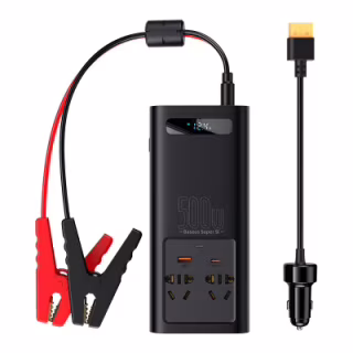 Автомобільний інвертор 12V/220V 500W Super Si Power Inverter CN/EU Black Baseus (CGNB000101)