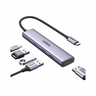 Порт-репликатор Ugreen CM478 USB Type-C HDMI, USB/3.0, Type-C for charging PD/100W (15495)