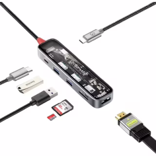 Концентратор Promate USB-C 7-in-1 Promate transhub-lite (transhub-lite)