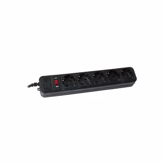 Сетевой фильтр питания Maxxter SPM5-G-6B чорний, 1.8 м кабель, 5 розеток (SPM5-G-6B)
