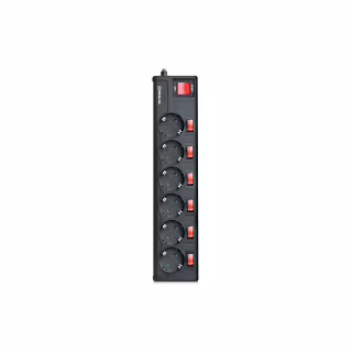 Сетевой фильтр питания REAL-EL RS-6 EXTRA 5m, black (EL122300003)