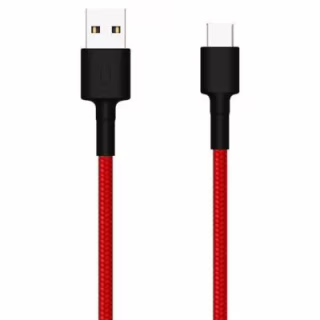 Дата кабель USB 2.0 AM to USB-C 1.0m Braide red Xiaomi (435419)