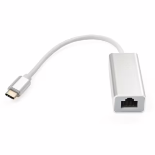 Переходник USB-C to RJ45 Ethernet 1000Mbps aluminium Vinga (VCPATC2GBLNS)