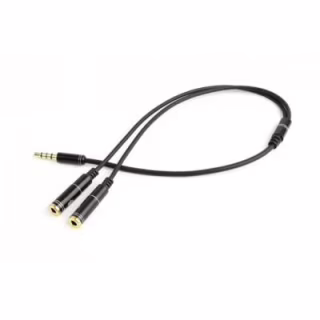 Кабель мультимедійний 3.5mm M to 2x3.5mm F 0.2m (4pin) Cablexpert (CCA-417M)