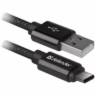 Дата кабель USB 2.0 AM to USB-C 1.0m PRO Black Defender (87814)