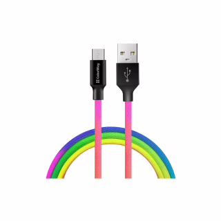 Дата кабель USB 2.0 AM to Micro 5P 1.0m multicolor ColorWay (CW-CBUM017-MC)