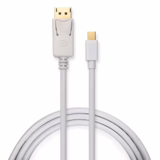 Кабель мультимедийный miniDisplayPort M to Display Port M 1.8m 4K white Vinga (VCPMDPDP1.8WH)