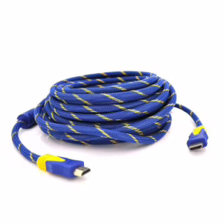 Кабель мультимедійний HDMI M to HDMI M 20.0m V1.4 blue/gold Merlion (YT-HDMI(M)/(M)NY/BL-20m)