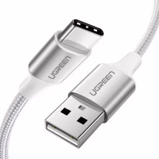 Дата кабель USB 2.0 AM to USB-C 1.0m aluminum braid US288 white Ugreen (60131)