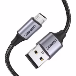 Дата кабель USB 2.0 AM to Micro 5P 1.0m US290 Aluminum Braid Black UGREEN (60146)