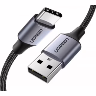 Дата кабель USB 2.0 AM to USB-C 1.5m US288 Aluminum Braid (Black) Ugreen (60127)