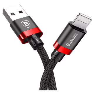 Дата кабель USB 2.0 AM to Lightning 2.0m 1.5A red-black Baseus (CALKLF-C19)