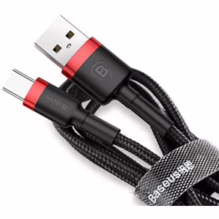 Дата кабель USB 2.0 AM to USB-C 0.5m 3A red-black Baseus (CATKLF-A91)
