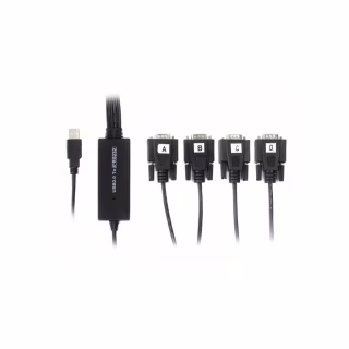 Переходник USB 2.0 to 4хCOM (9+25pin) 1.4m Viewcon (VE671)