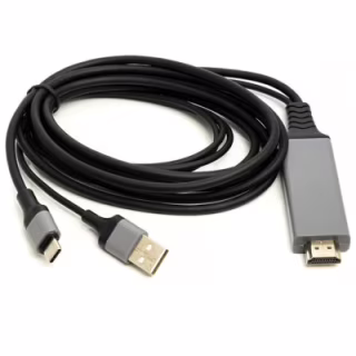 Кабель мультимедійний HDMI M to USB-C + USB2.0 AM 1.0m PowerPlant (CA912025)