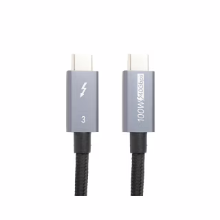 Дата кабель USB-C to USB-C 1.0m Thunderbolt 3 40Gbps, 100W, 20V/ 5A, 4K/ PowerPlant (CA913336)